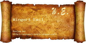 Wingert Emil névjegykártya